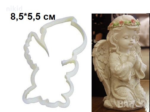 Молещ ангел Кръщене Пластмасов резец форма за тесто бисквитки фондан торта, снимка 1 - Форми - 27071104