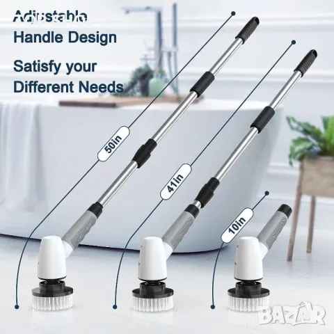 Безжичен електрически скрубер, почистваща четка за дома, 400 оборота в минута, снимка 5 - Други стоки за дома - 49580388