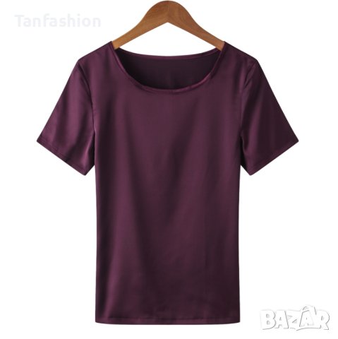 Дамска сатенена блуза, снимка 2 - Тениски - 40431846
