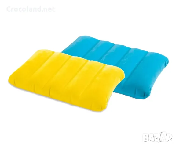 Надуваема възглавница Intex, 43 x 28 x 9 см, водоустойчива, PVC, син/жълт, снимка 2 - Надуваеми легла - 50097400