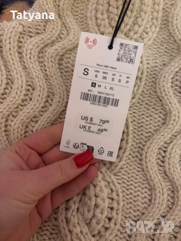 Пуловер Зара , снимка 2 - Блузи с дълъг ръкав и пуловери - 52916176