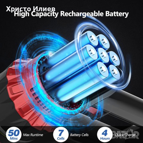 Мощна безжична прахосмукачка с турбо четка Micol mc-021, снимка 4 - Прахосмукачки - 43269726