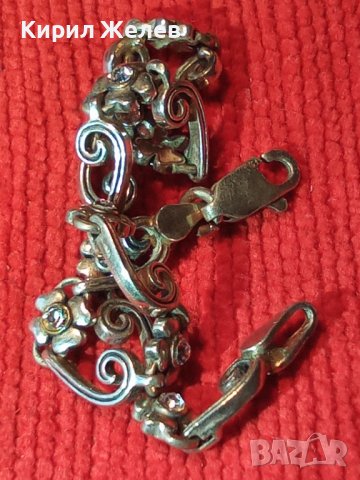 СТАРА СКЪПОЦЕННА АР НУВО ФЛОРАЛНА с ЧЕТИРИЛИСТНИ ДЕТЕЛИНКИ ГРИВНА СРЕБРО 900 РЪЧНА ИЗРАБОТКА 28715 , снимка 14 - Гривни - 37252456