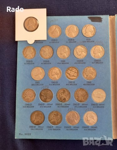 Лот Монети5 цента  САЩ Томас Джеферсън , снимка 4 - Нумизматика и бонистика - 43582761