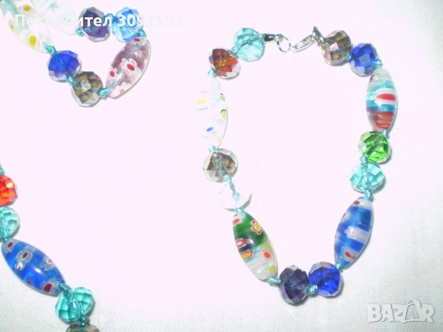 Гривна и колие от  стъкло Мурано, снимка 4 - Антикварни и старинни предмети - 36606447