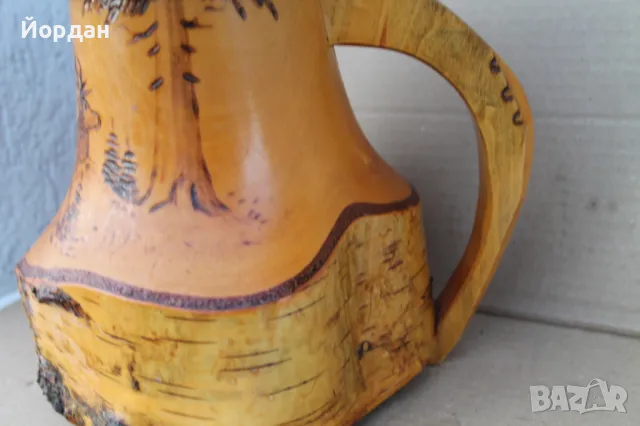 Халба за бира от брезово дърво, снимка 7 - Антикварни и старинни предмети - 47356660