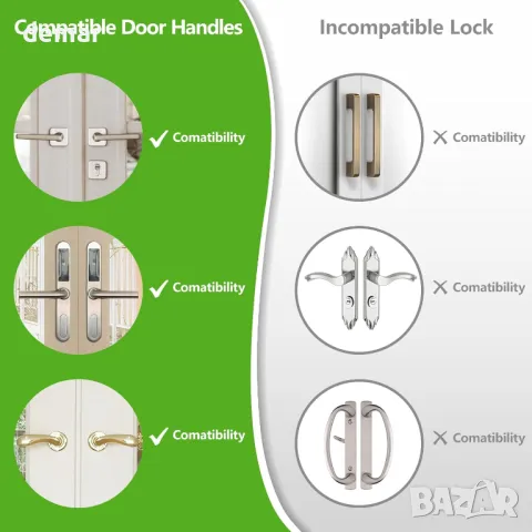 Брава за патио, за френски двойни врати с 2 дръжки, снимка 2 - Други стоки за дома - 48838407