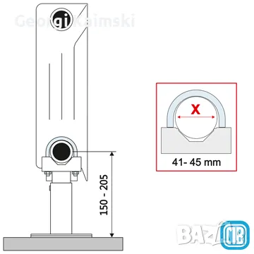 Регулируема ПОДОВА Конзола / Стойка за АЛУМИНИЕВ радиатор, снимка 7 - ВИК - 49614935