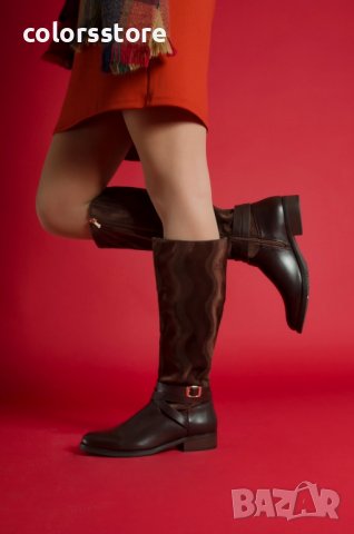 Равни ботуши - кафяви - FW140029, снимка 2 - Дамски ботуши - 32831981