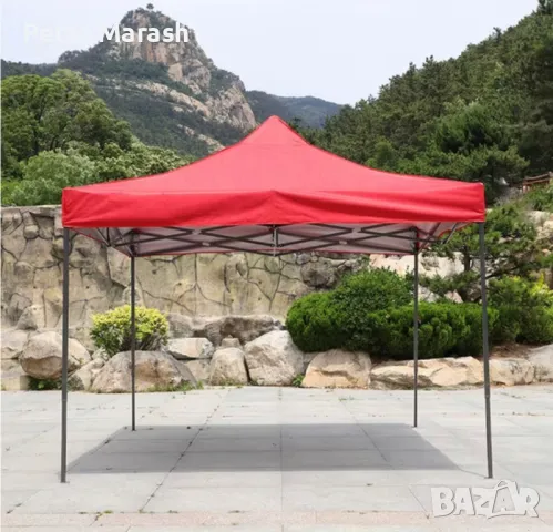 Сгъваема Градинска Шатра 3×3м тип Хармоника – стабилна, водоустойчива и лесна за разпъване, снимка 3 - Други - 50366161