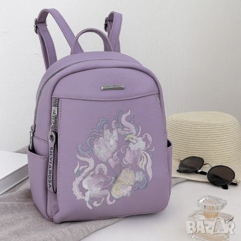 Елегантна и стилна дамска раница с флорална бродерия, снимка 6 - Раници - 52097917