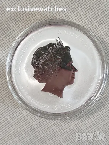 1 унция сребърна монета Австралийскй луннар II змия 2013 - Privy Mark Lion , снимка 5 - Нумизматика и бонистика - 47546356