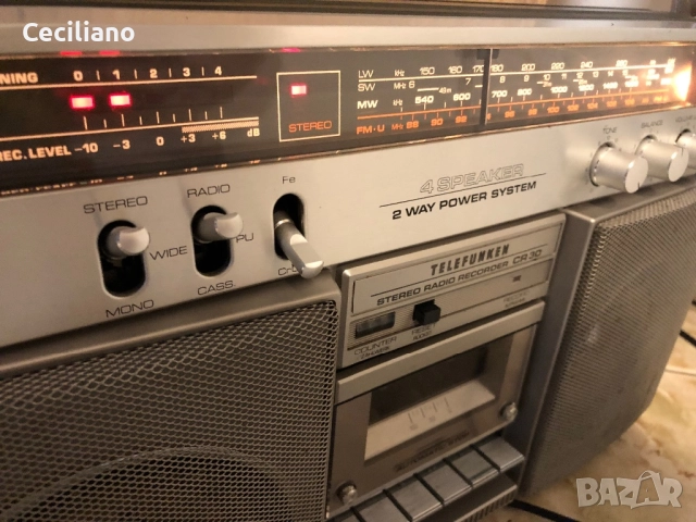 Радиокасетофон Telefinken cr-30 Много запазен и работещ, снимка 2 - Радиокасетофони, транзистори - 52031075