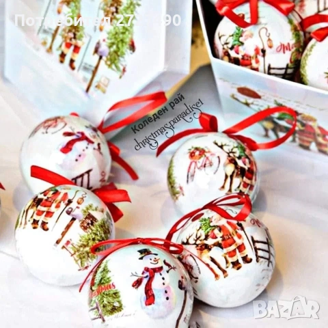 Коледни Топки в Луксозна Кутия 14бр., снимка 4 - Декорация за дома - 52445549