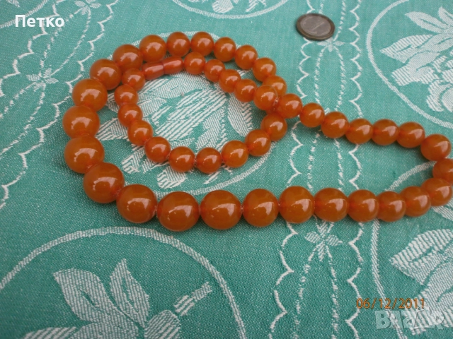 Стар гердан кехлибар  70 грама, снимка 12 - Антикварни и старинни предмети - 52604423