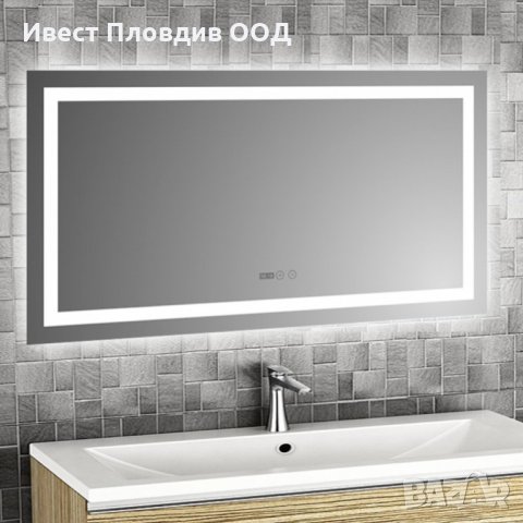 Огледало за баня с LED осветление 120×60 см и система против замъгляване “Anti fog”, снимка 1