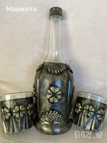 Комплект бутилка с две чаши, снимка 6 - Декорация за дома - 52962487