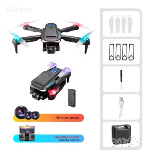 Радиоуправляем дрон с 4K HD камера и три камери S82, снимка 2 - Дронове и аксесоари - 52852593