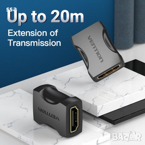 HDMI Адаптер Female to Female Coupler Black - Vention-AIRB0, снимка 2 - Кабели и адаптери - 43022790
