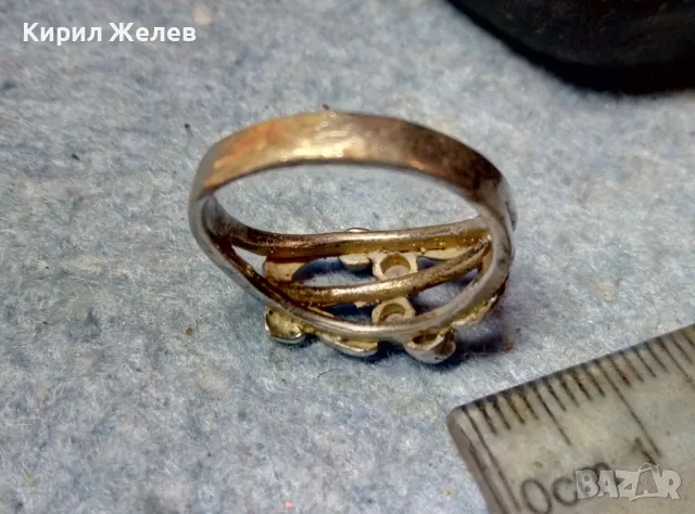 Старинен ФЛОРАЛЕН СКЪПОЦЕНЕН СРЕБЪРЕН ПРЪСТЕН СРЕБРО ВИСОКА ПРОБА с РЪЧНО ФАСЕТИРАНИ ЦИРКОНИ 48254, снимка 7 - Антикварни и старинни предмети - 48986965