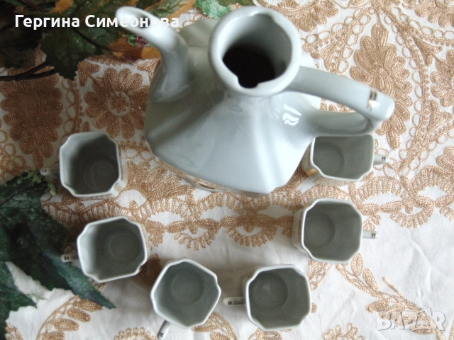 Сервиз за ракия стар български порцелан, снимка 7 - Сервизи - 52564886