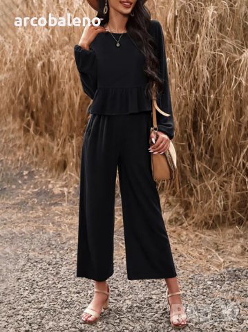 Темпераментен дамски ежедневен комплект от две части, 4цвята,, снимка 2 - Комплекти - 43824097