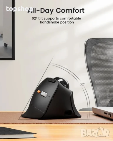 Вертикална безжична тракболна мишка ProtoArc, EM05 NL, Bluetooth ергономична, iPad, Mac, Windows, PC, снимка 6 - Клавиатури и мишки - 50559834