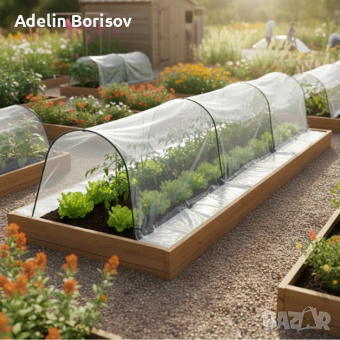 Мини оранжерия - компактна със здрава конструкция - 1,5 х 4 м, снимка 5 - Оранжерии - 53592209