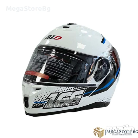 Модуларна Каска 166 - Размер S, M, L, XL - Бяло/Синьо, снимка 6 - Аксесоари и консумативи - 50720041