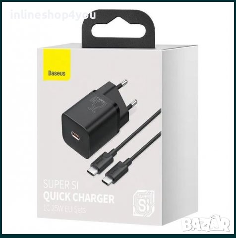 Baseus Super Si USB-C PD Wall Charger 25W Type-C - захранване, снимка 7 - Оригинални зарядни - 38976910