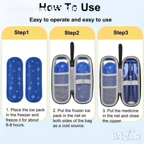 Инсулин Гел Лед - за многократна употреба, дълготрайно охлаждане, снимка 3 - Други - 47574784