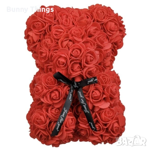 Мече от рози в кутия/Подарък за жена/ Подарък за Свети Валентин/Подарък за рожден ден/Деня на жената, снимка 10 - Подаръци за жени - 53407501