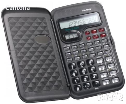 Научен калкулатор KK 105B, за училище/офис, джобен размер, часовник
