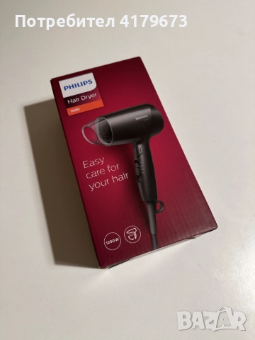 Напълно нов сешоар Philips черен лек сгъващ се удобен  , снимка 6 - Сешоари - 51967502