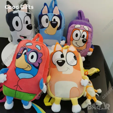 Плюшена играчка Раница Блуи и Бинго, Bluey and Bingo раница , снимка 4 - Плюшени играчки - 47358497