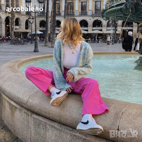 Модерни свободни дамски дънки с висока талия, снимка 2 - Дънки - 40740327