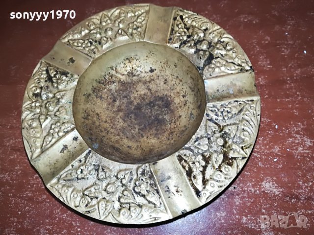 пепелник мед/месинг внос франция 11см 0803231624, снимка 2 - Антикварни и старинни предмети - 39930254