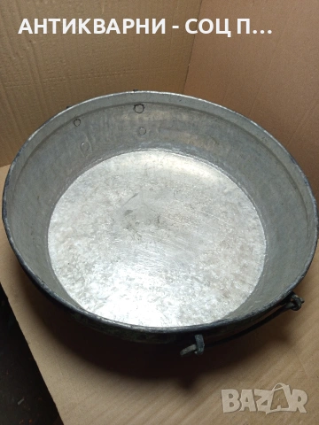 Стара Голяма Ръчно Кована Медна Тава За Лютеница За Курбан 50лт. Номер 204., снимка 2 - Антикварни и старинни предмети - 53036469