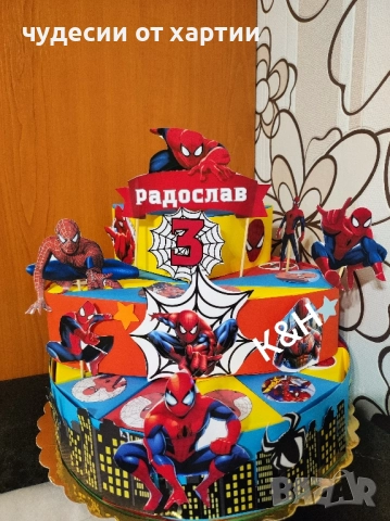 Картонена торта Спайдърмен 