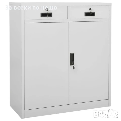 Офис шкаф, светлосив, 90x40x102 см, стомана Код P1060