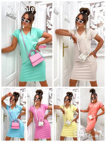 Ежедневна дамска едноцветна рокля, 6цвята 