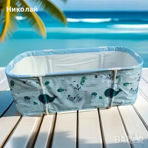 Сгъваема преносима вана XXL с възглавница и топлоизолация – Комфорт и удобство в малката баня, снимка 3 - Други стоки за дома - 53090269