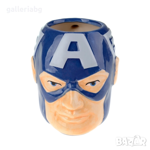 Керамична 3D чаша – Капитан Америка, снимка 2 - Чаши - 52401330