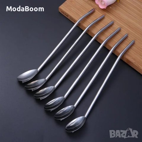 ПРОМОЦИЯ🤩Комплект 6бр метални лъжици 2в1 + 💥ПОДАРЪК🎁 четка🤩, снимка 3 - Прибори за хранене, готвене и сервиране - 43544929