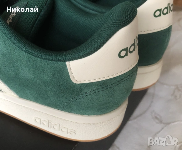 Маратонки Adidas Grand Court, 40 номер, ест. велур, зелени Collegiate Green, унисекс, нови с етикет, снимка 7 - Маратонки - 53223614