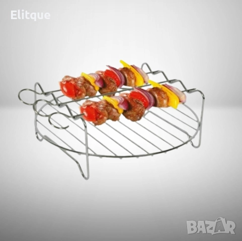 Скара с шишчета за Air Fryer Voltz V51980BG, 18 см., неръждаема стомана, снимка 6 - Други стоки за дома - 52889157