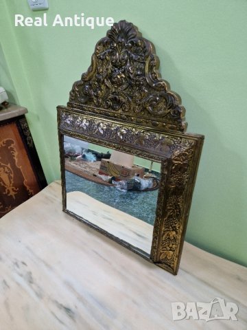 Много красиво антикварно френско огледало с месингов обков , снимка 4 - Антикварни и старинни предмети - 43569650