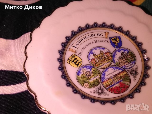 Чиния за украса Людвигсбург Германия фи 8см, снимка 5 - Други - 43676958