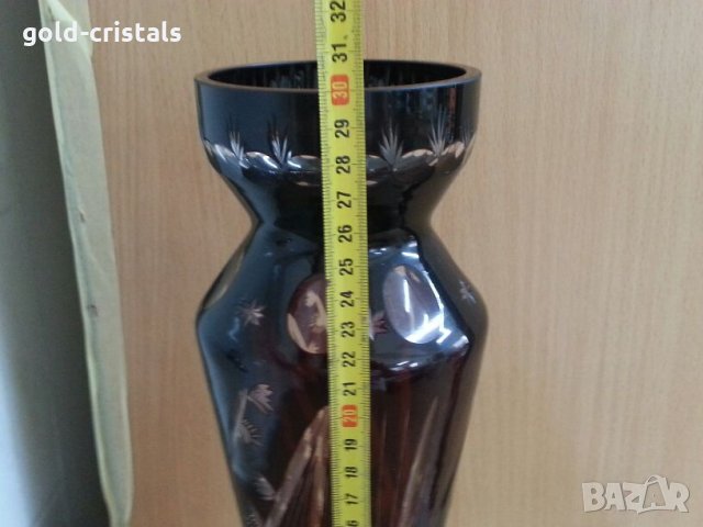 кристална ваза цветен червен кристал , снимка 2 - Антикварни и старинни предмети - 26794920