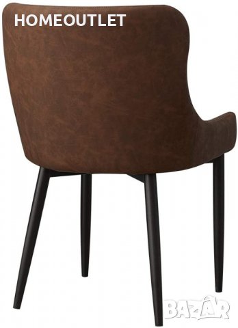 Трапезни столове с дамаска от PU кожа BUDC039BR, снимка 3 - Столове - 36797014